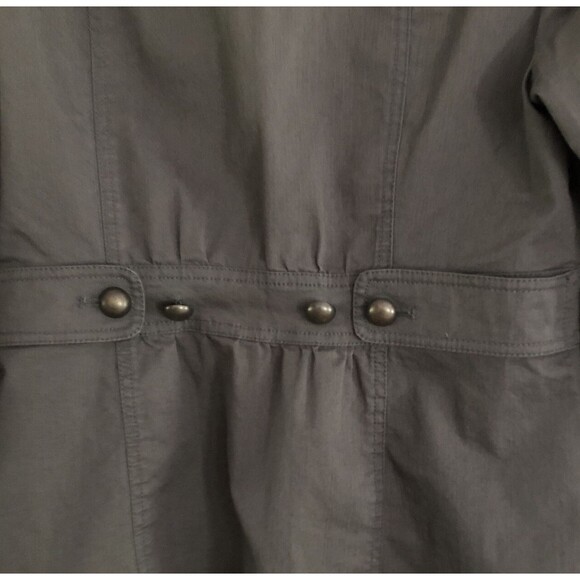 New York Company Gray Military Jacket Womens Sz 6 Y2K Utility Cotton Blazer FLAW - Picture 7 of 16